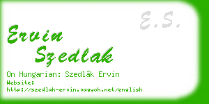 ervin szedlak business card